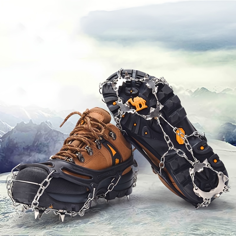 1Pair Kids Anti-Skid Snow Ice Gripper Climbing Shoe Spikes Grips Cleats  Overshoes Crampons Spike Shoes Crampon