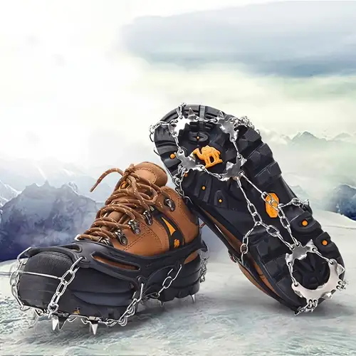 Nouvelle conception Crampons de botte de chaussure de traction de glace de  neige, crampons en caoutchouc de silicone antidérapants à 10 crampons pour