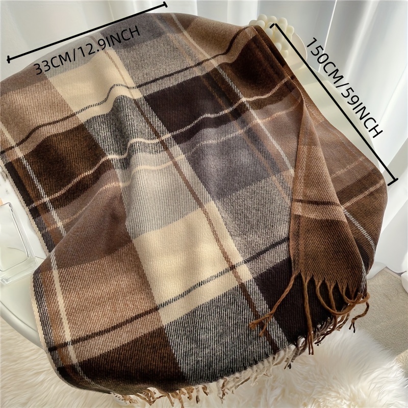 1pc Unisex Korean Version Imitation Cashmere Scarf, Women's Autumn