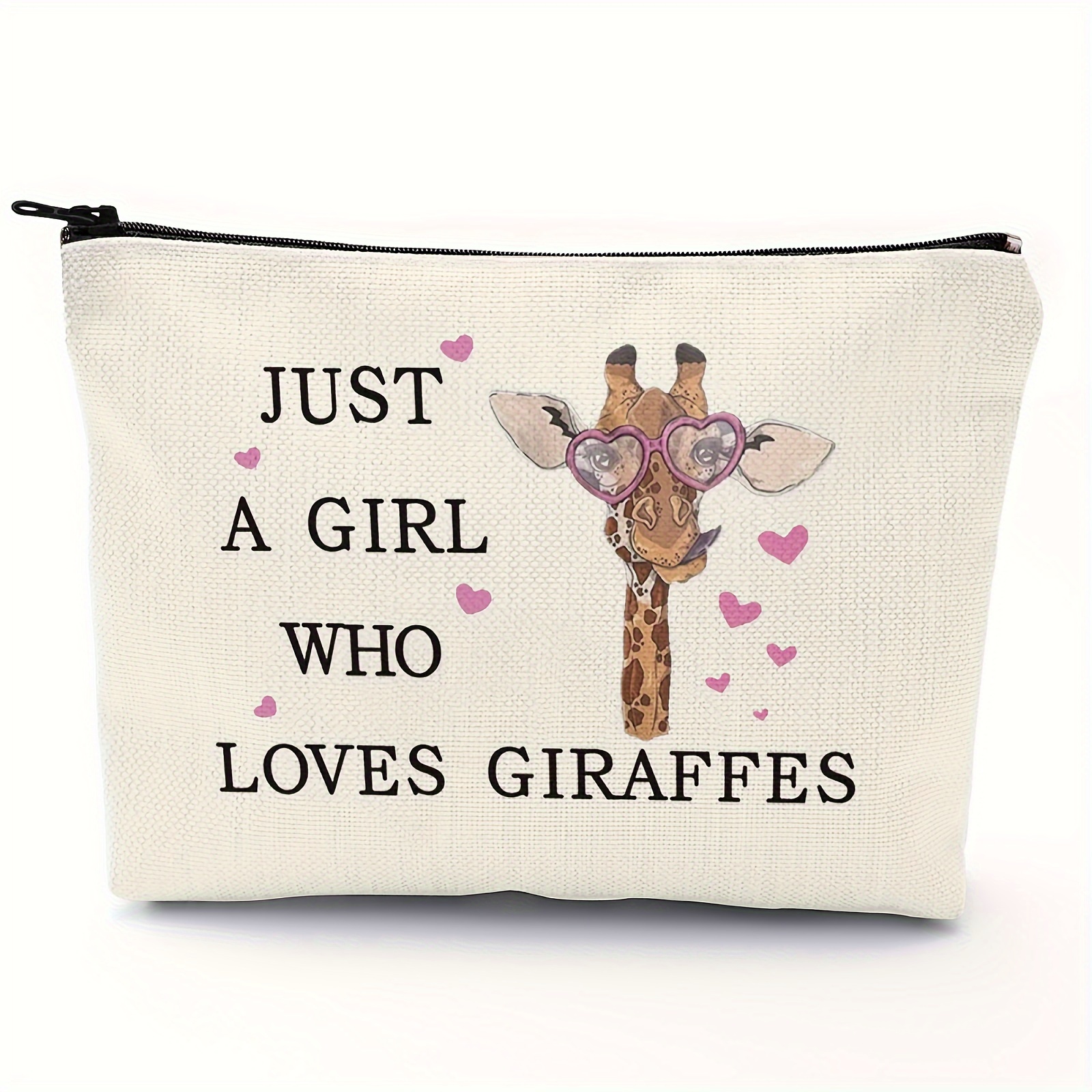 

Funny Giraffe Makeup Bag Zipper Pouch, Polyester Cosmetic Travel Bag, Toiletry Case Multi Functional Pouch Gifts For Friends