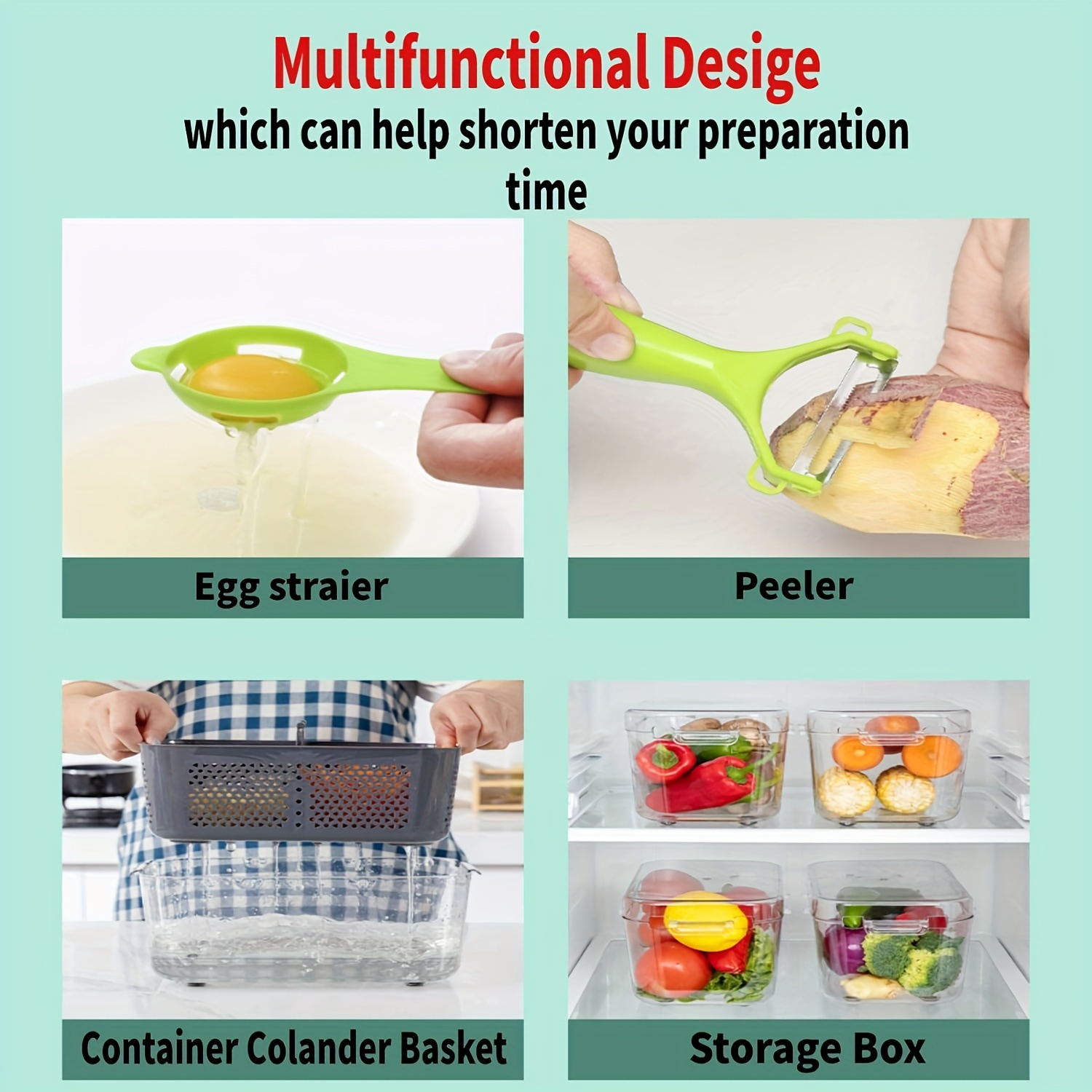 14in1 Vegetable Chopper Multifunctional Fruit Slicer - Temu