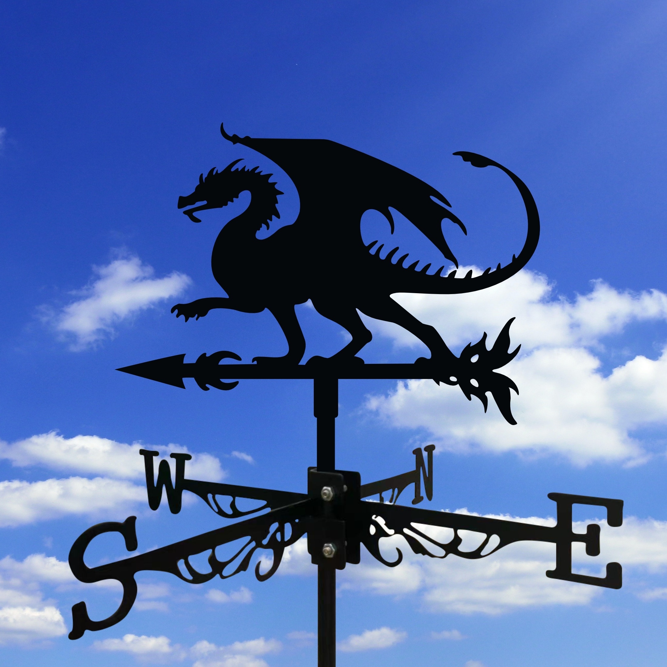 E-shop 1pc Drachenwetterfahne, Retro-Metall-Windfahne, Schwarzer Sprühfarbe-Windrichtungsanzeiger, Für Den Außenbereich Garten, Rasen Terrasse ,