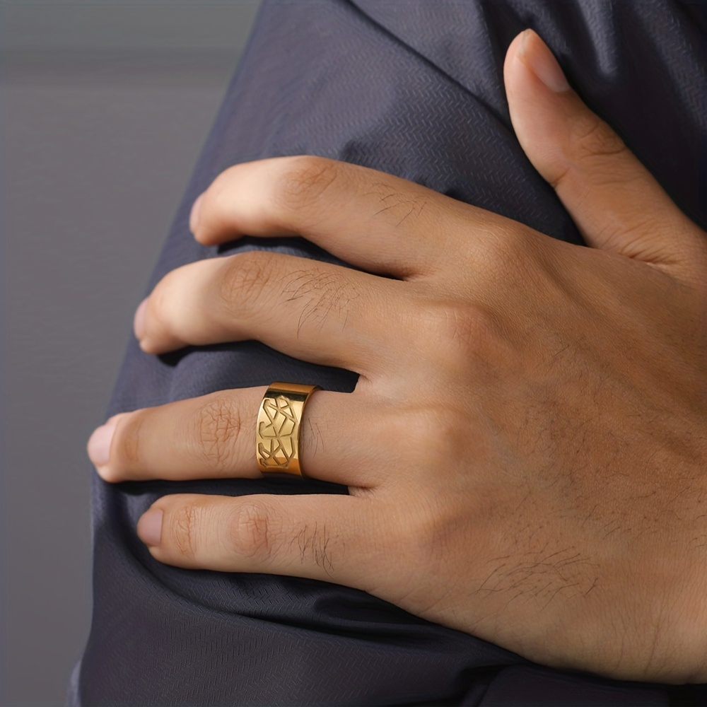 1pc 10mm stainless steel ring men Temu