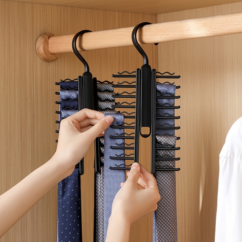 

1pc Multi-layer Non-slip Ties Hanger, Belts Rack For Ties, Scarves, Household Space Saving Organizer For Closet, Wardrobe, Home, Dorm, Gift For Man, Boyfriend Gift