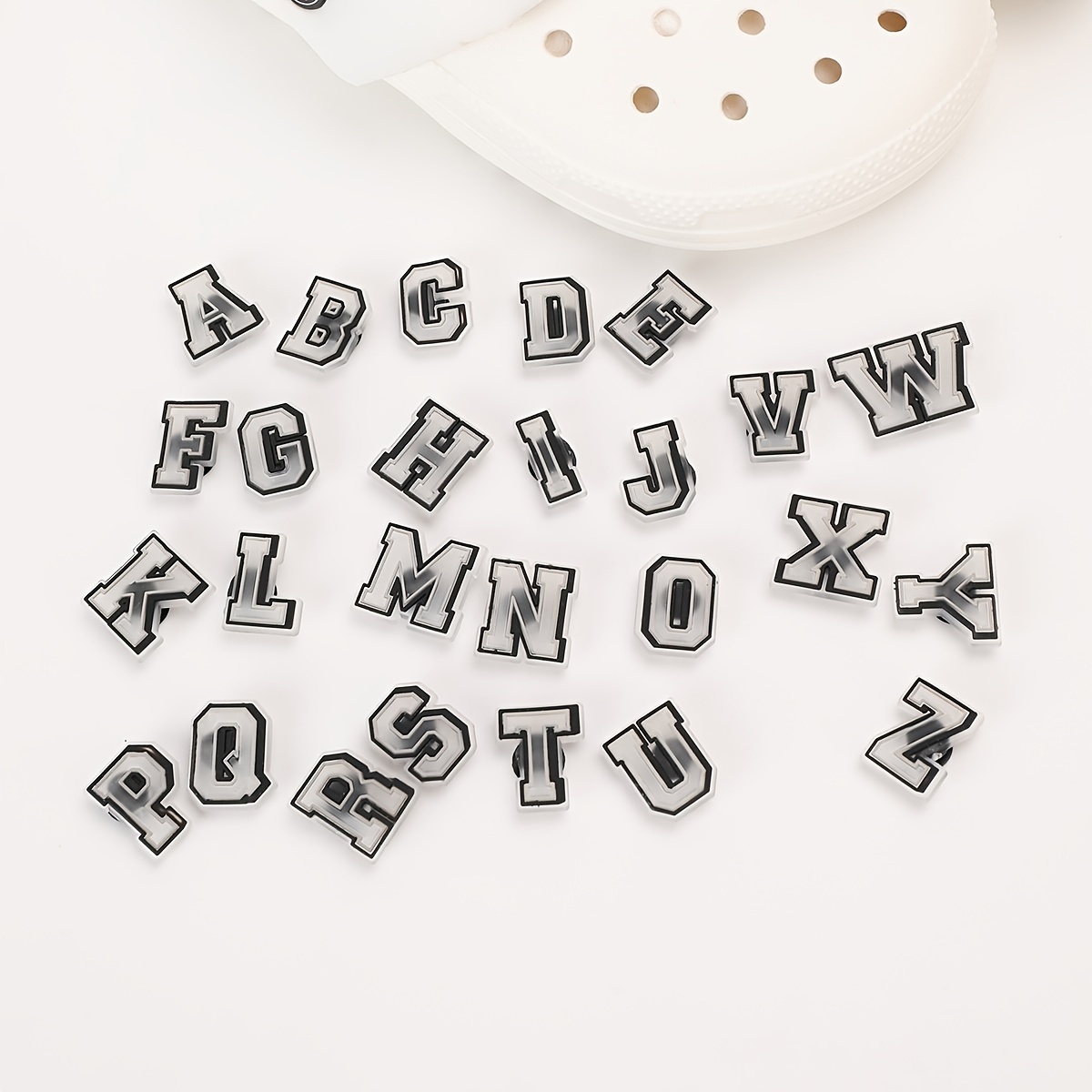 Black And White Letters W Croc Charms Shoe Charms For Croc -   - Customize your shoes with shoe charms