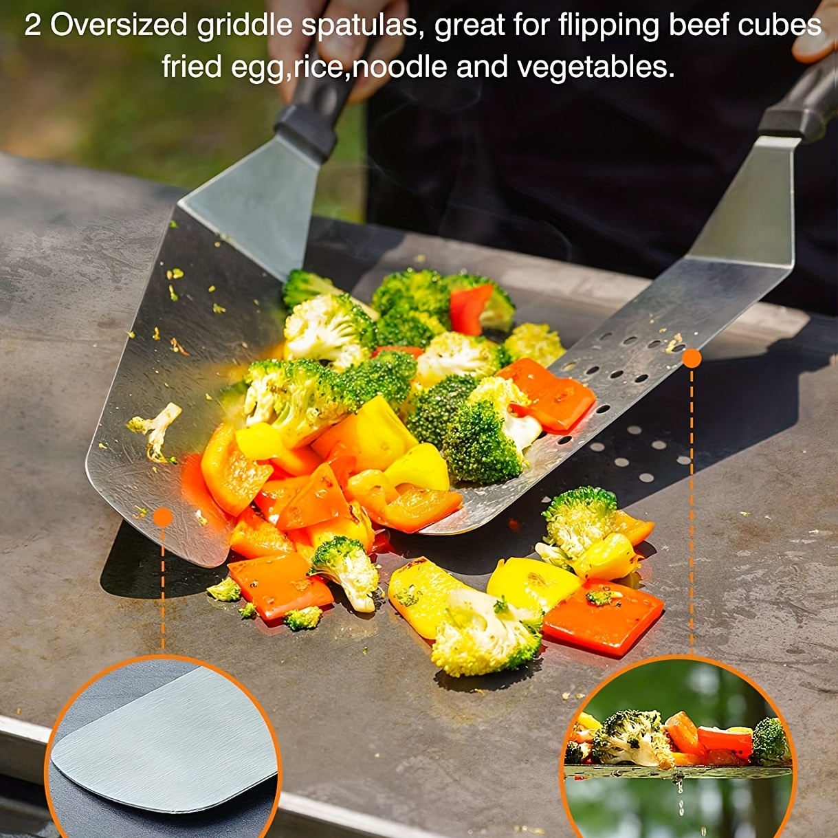 Stainless Steel Griddle Accessories Kit Bbq - Temu