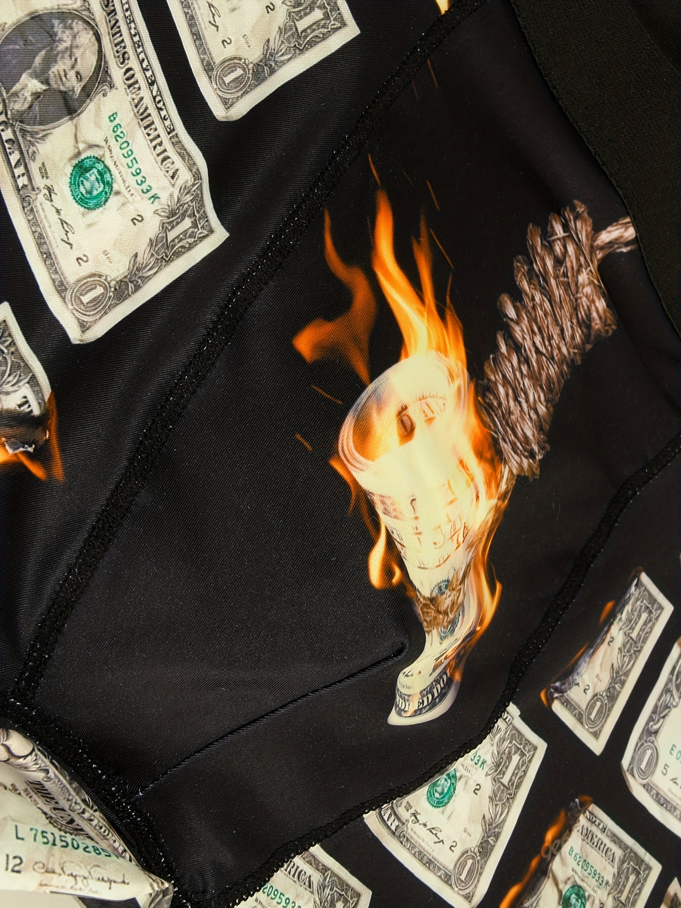 Men's Fire Money Print Boxer Briefs Breathable Comfortable - Temu Canada