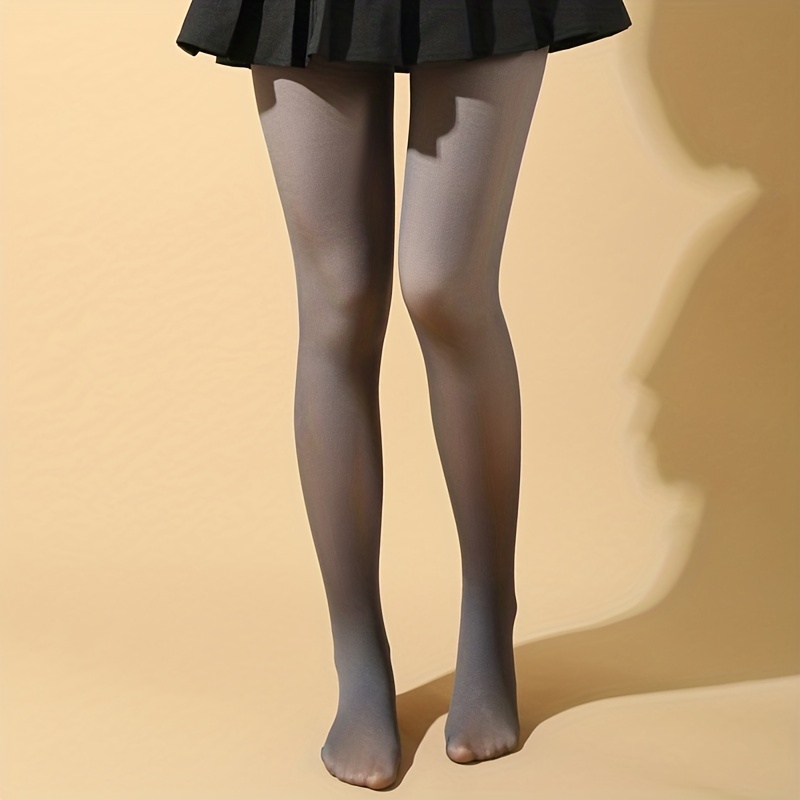 Fleece Lined Tights Women Translucent Winter Fake Transparent Elastic  Tights Skin Legging Warm Thermal Sheer Pantyhose