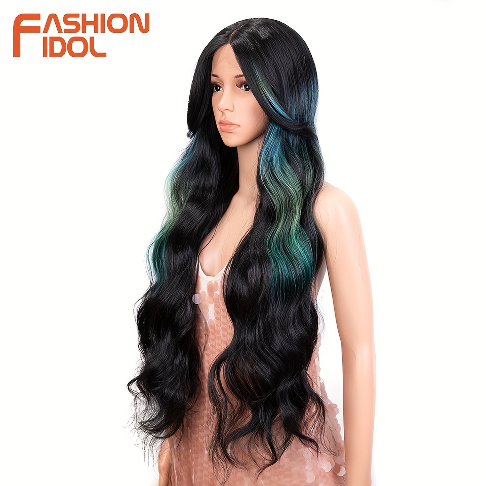 Synthetic lace front water wave outlet wig