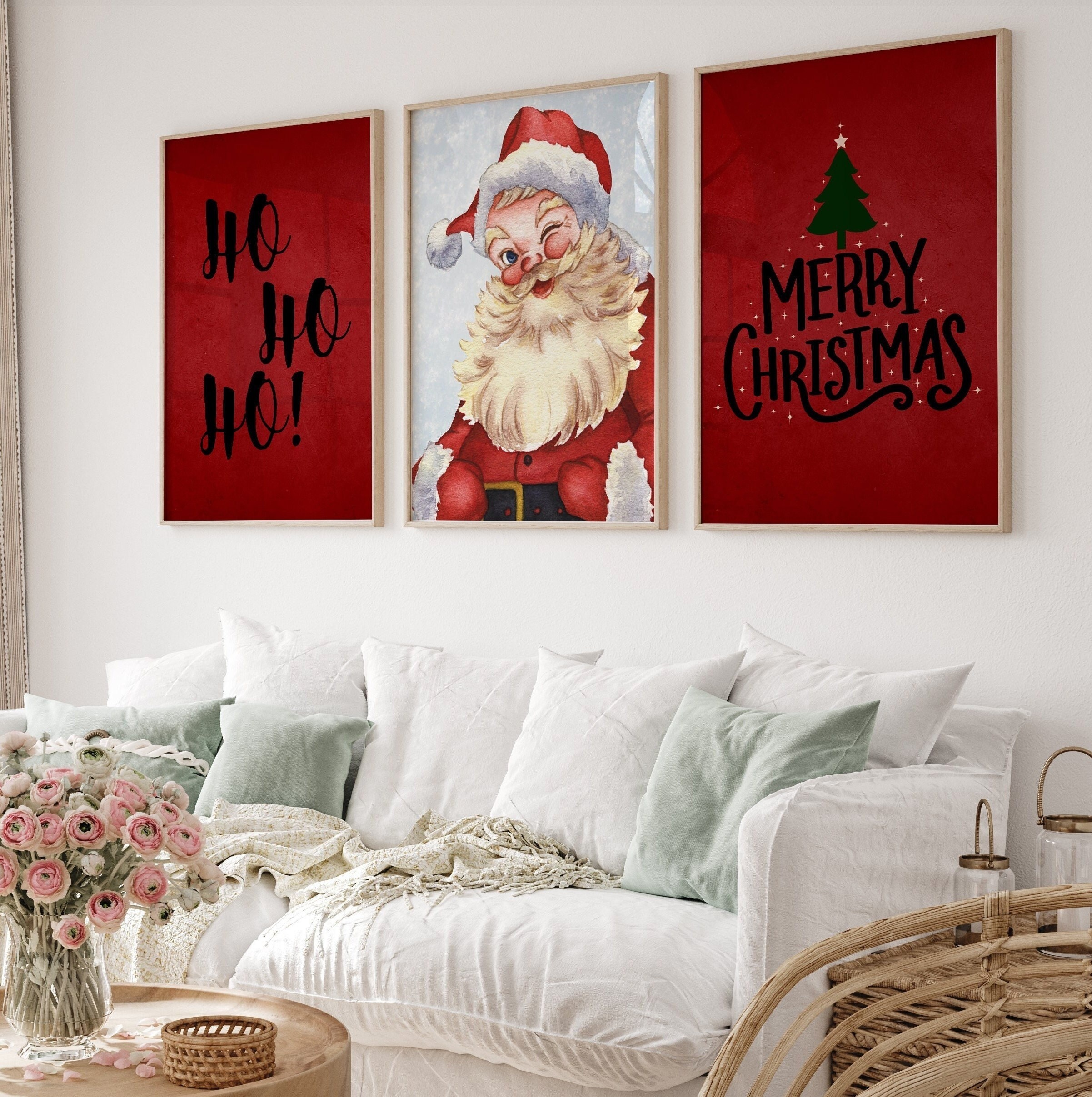 Christmas wall on sale art canvas