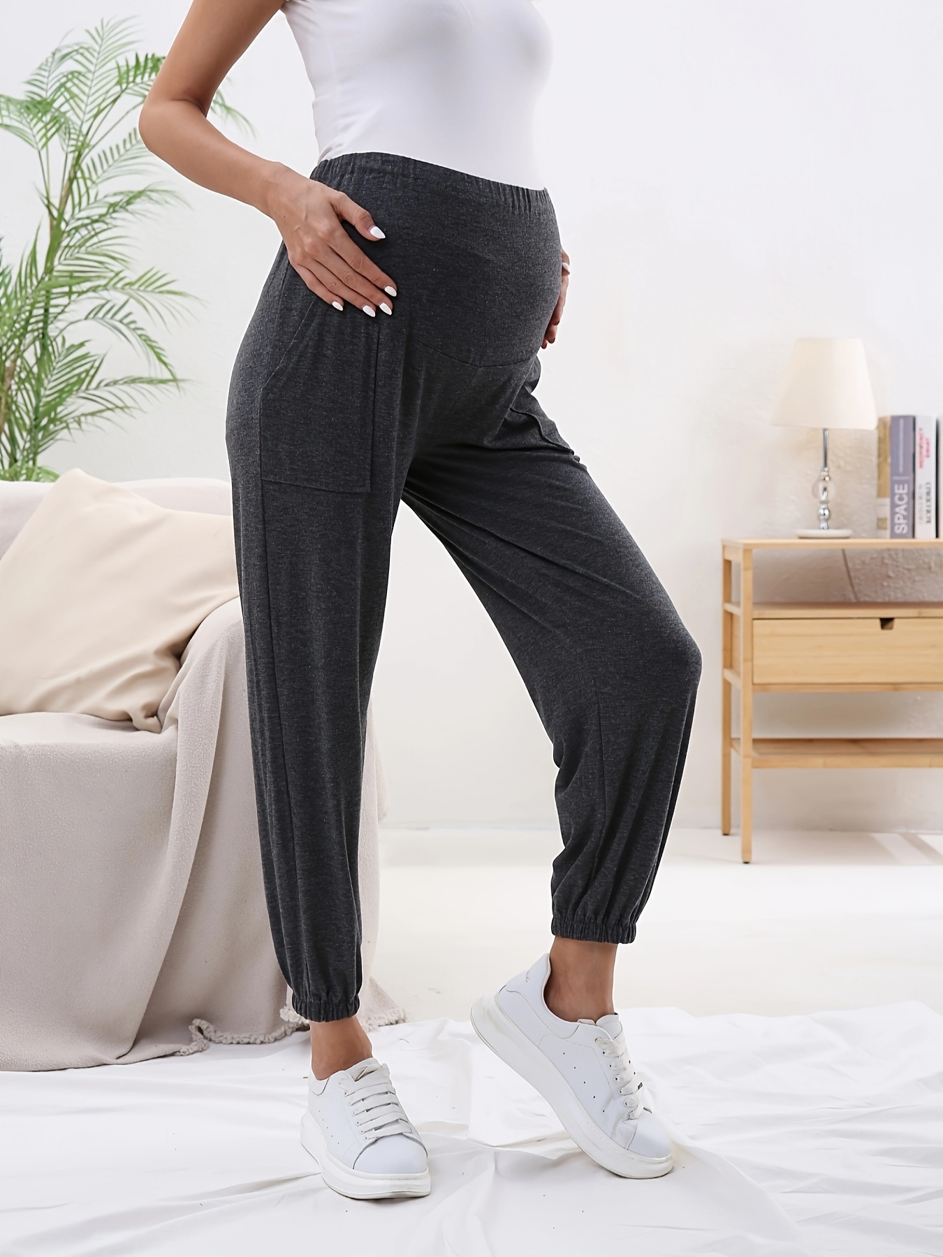 Women's Maternity Trendy Solid Loose Joggers Casual Fashion - Temu