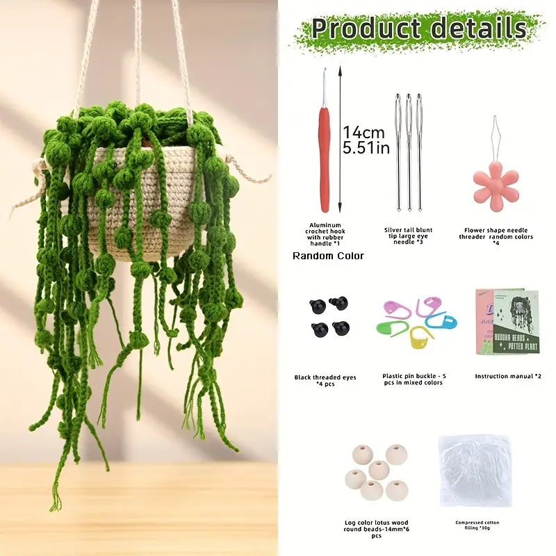 Crochet Kit for Beginners - 6Pcs Coasters in a Plant Pot Crochet Start  Kit,Beginner Crochet Kit with Crochet Hooks, Yarn 