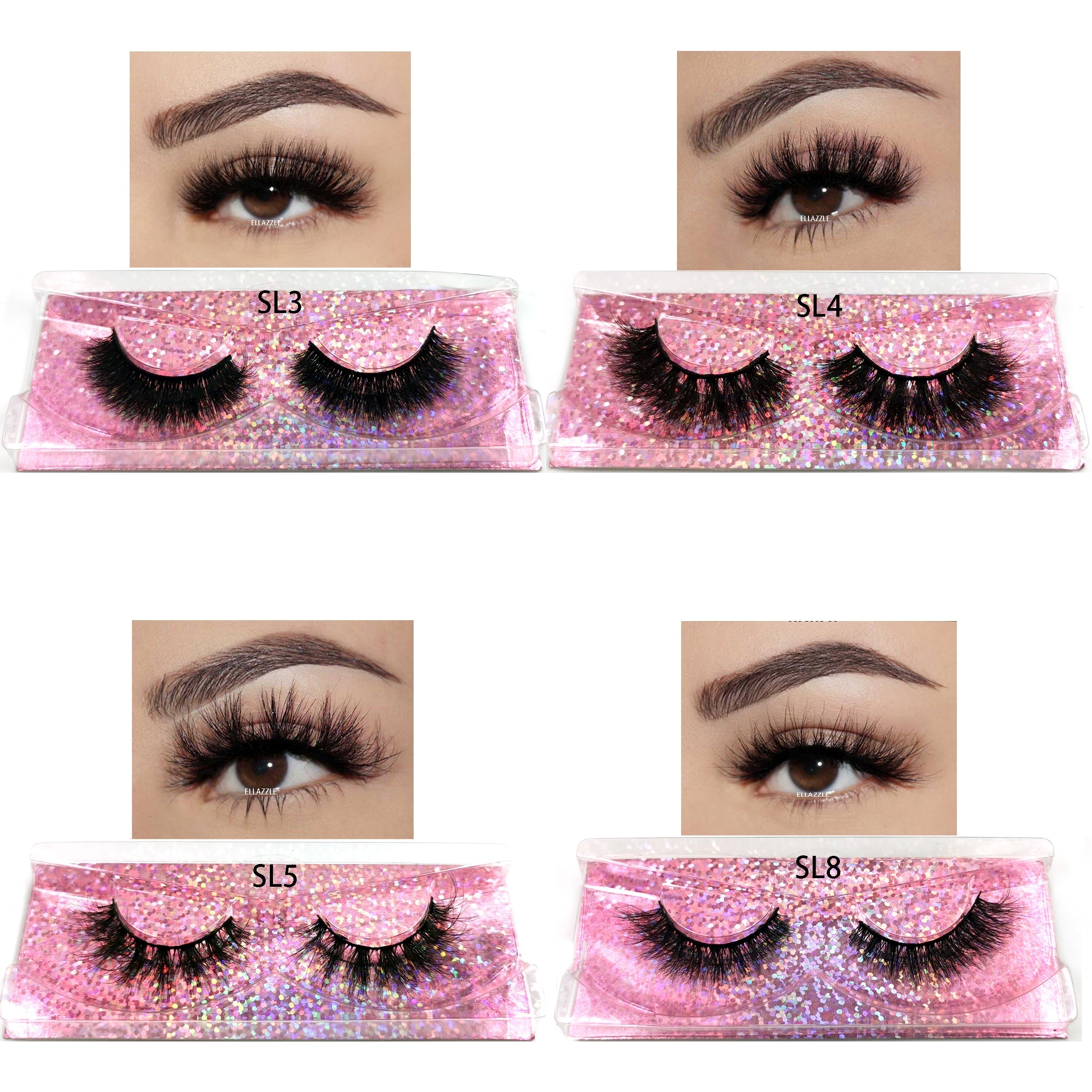 20 Pairs Natural Fluffy Wispy False Eyelashes 10 Styles Mixed Styles