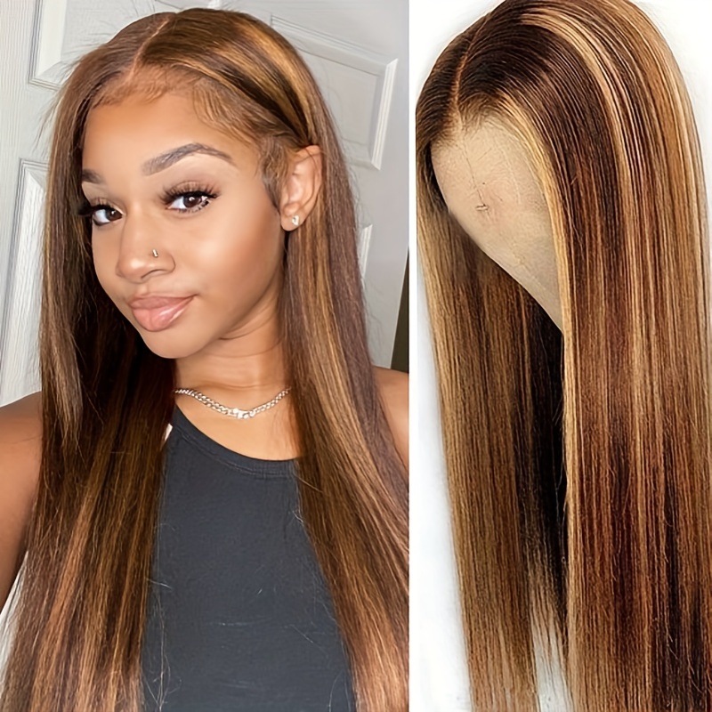 180% Density Straight 13x4 Hd Transparent Lace Front Wigs - Temu