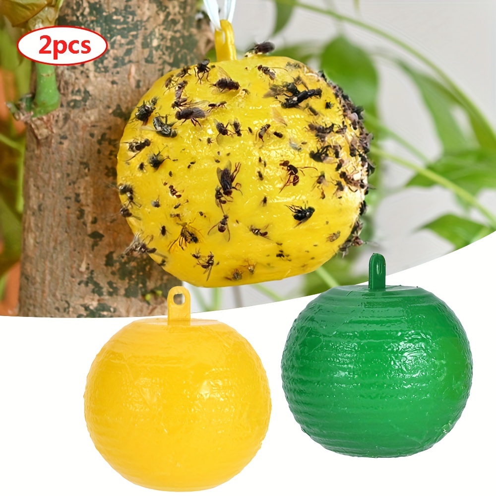 

2pcs, Reusable Hanging Pumpkin Shape Fly Trap, Pest Repeller Killer Hanging On Tree Fruit Fly Catcher Sticky Trap Fly Outdoor Pest Control