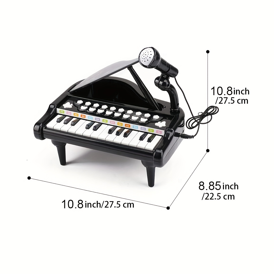 Toy Piano Piano Keyboard Toy For Girls Kids Birthday Gift Toys For 1 2 3 4  Years Old-- Multi-functional, With Microphone, Portable, Mini, 24 Keys