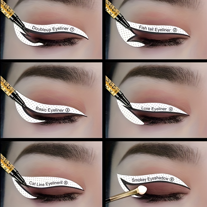 24pcs Eyeliner And Eyebrow Stencils Set Easy Grooming & Styling
