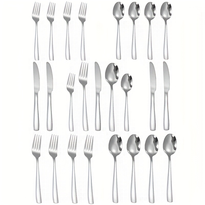 Silverware Set With Steak Knives Stainless Steel Flatware - Temu