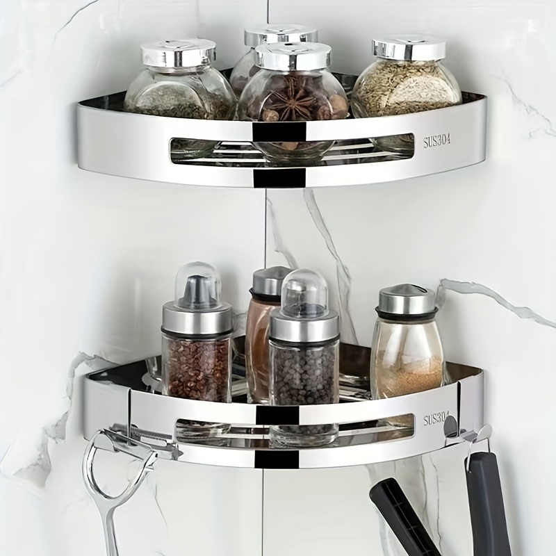 Hanging Shower Caddy Stainless Steel Wall Mounted for Bathroom & Kitchen  Storage