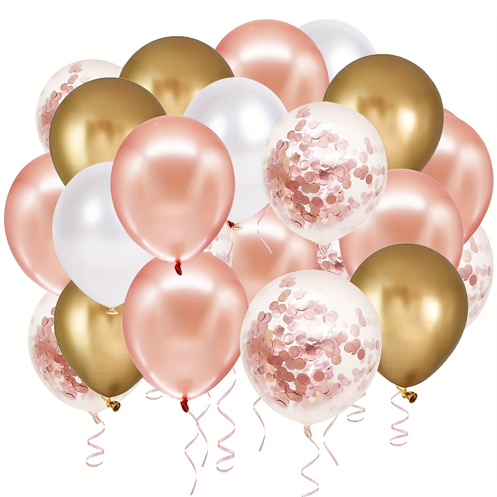 Globos de látex de 40 cumpleaños de oro blanco, globos de látex de feliz 40  cumpleaños, globos de confeti para hombres y mujeres, decoraciones de