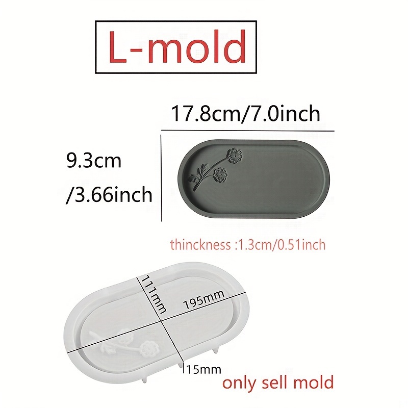 1pc Small Oval Cup Mat Silicone Mold Storage Tray Epoxy Resin Mold Homemade  Craft Desktop Decoration Casting Tool