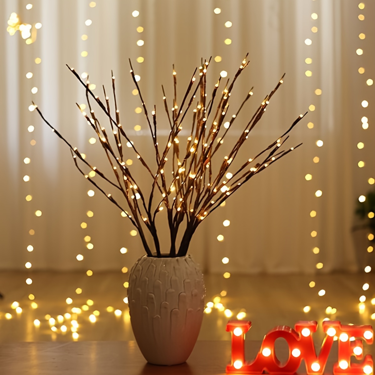 1pc led simulation branch string light creative branch lights star night lights room decorative tree lights for home party holiday wedding decoration for halloween christmas new year decoration details 3