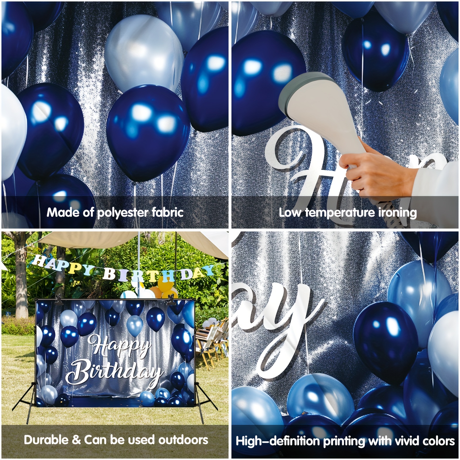 1pc Happy Birthday Backdrop Banner, Large Happy Birthday Sign Birthday  Photography Supplies, Indoor Outdoor Birthday Party Decorations For Men  Women C