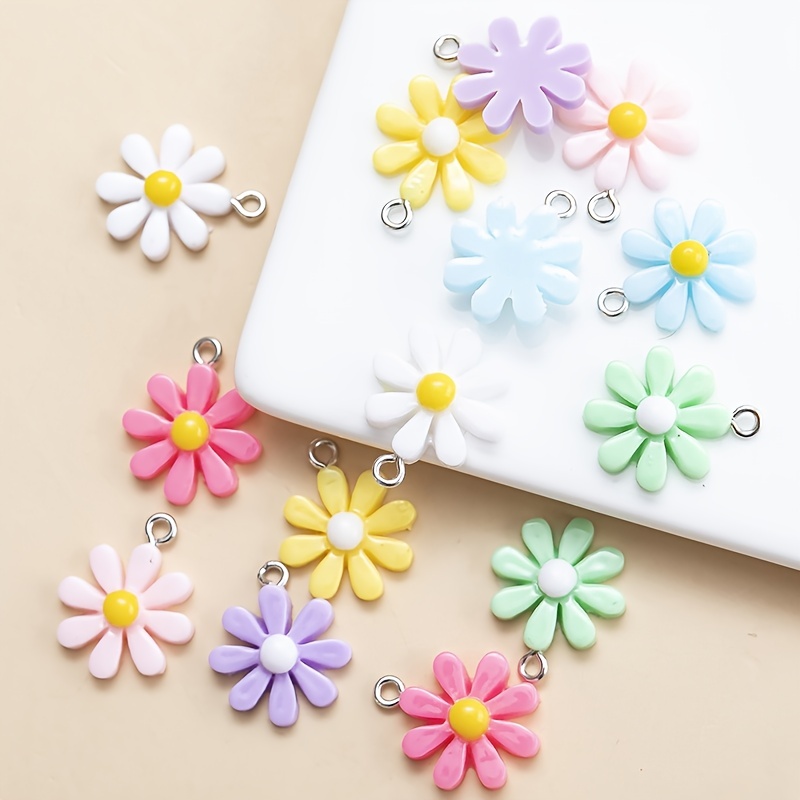 Alloy Flower Daisy Charms For Jewelry Making Diy Earrings - Temu