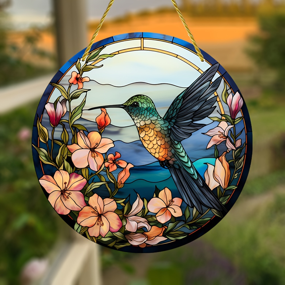 Stained Plastic Hanging Window Hummingbird Suncatcher Bird - Temu