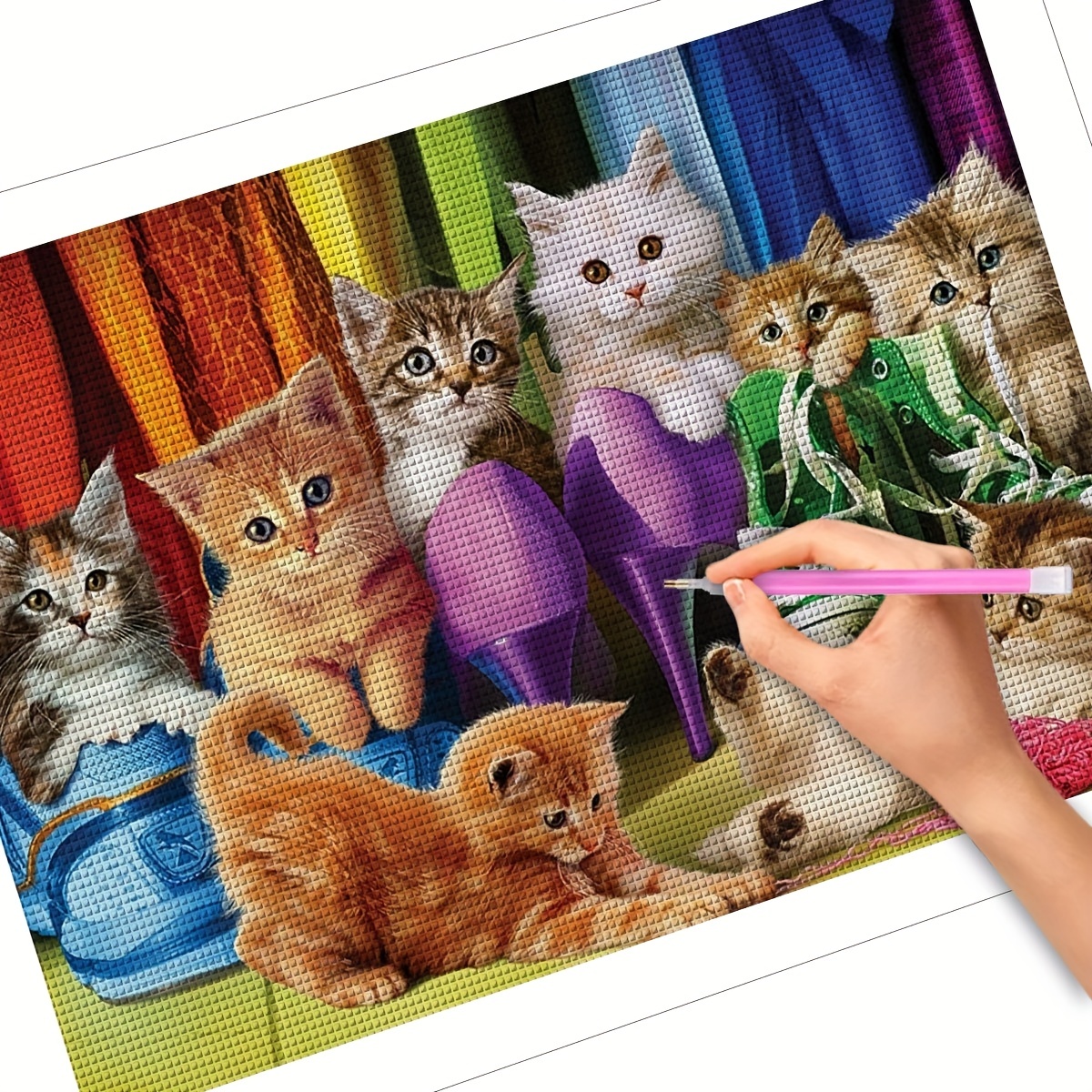 DIY 5D Diamond Painting Animal Cat Full Drill Kit Set Art Home