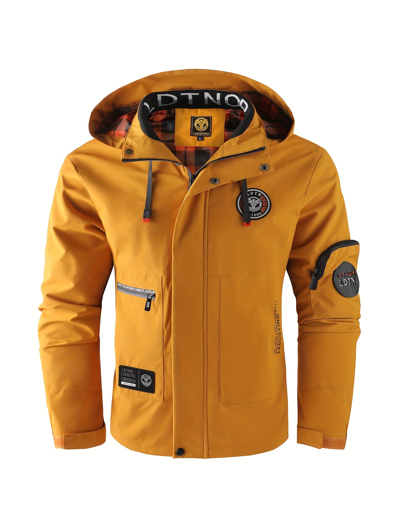 White Mountaineering geometric pattern half-zipped jacket - Brown
