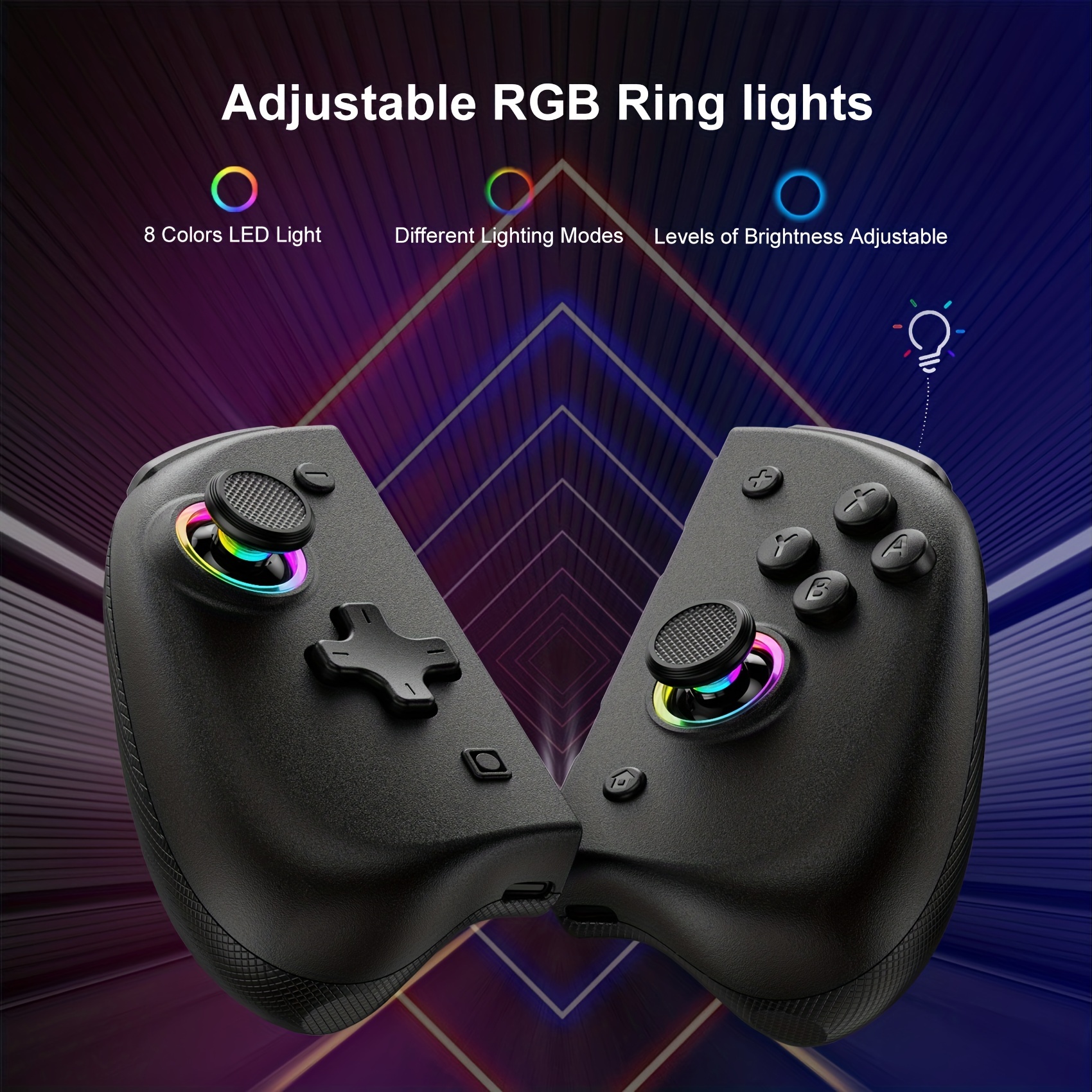 Wireless Controller With Adjustable Multicolored - Temu