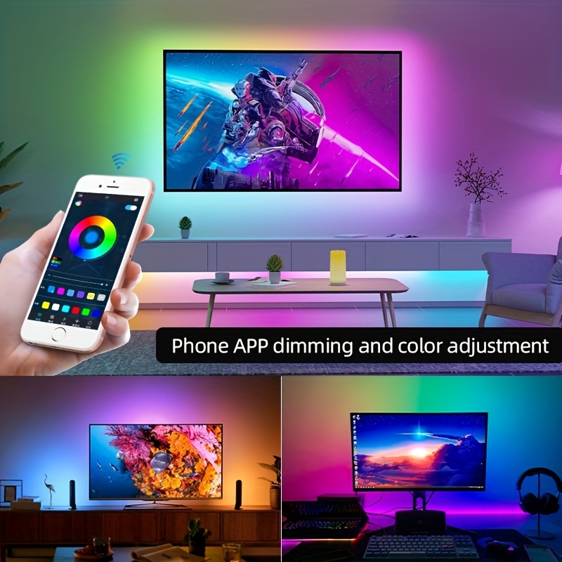 Desktop Background Ambient Light Streamer Neon Rgbic Light - Temu