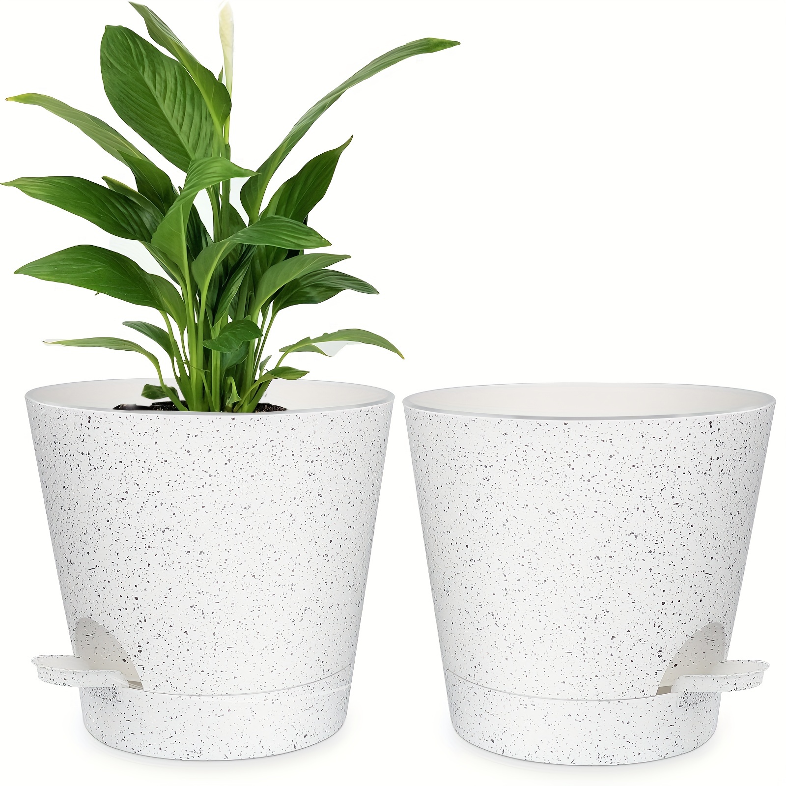 QCQHDU Lot de 3 Pots de Fleurs à arrosage Automatique avec Soucoupe  Profonde pour intérieur et extérieur Blanc 15,2 cm… : : Jardin