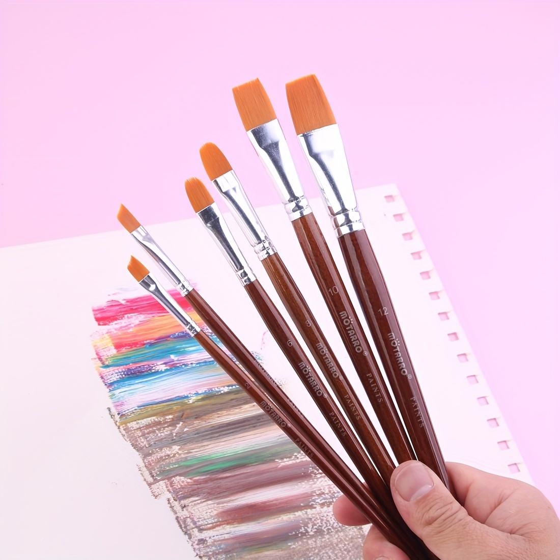 6Pcs Multi-use Paintbrush Nylon Painting Brush Canvas Painting Brush  Student Paint Kit