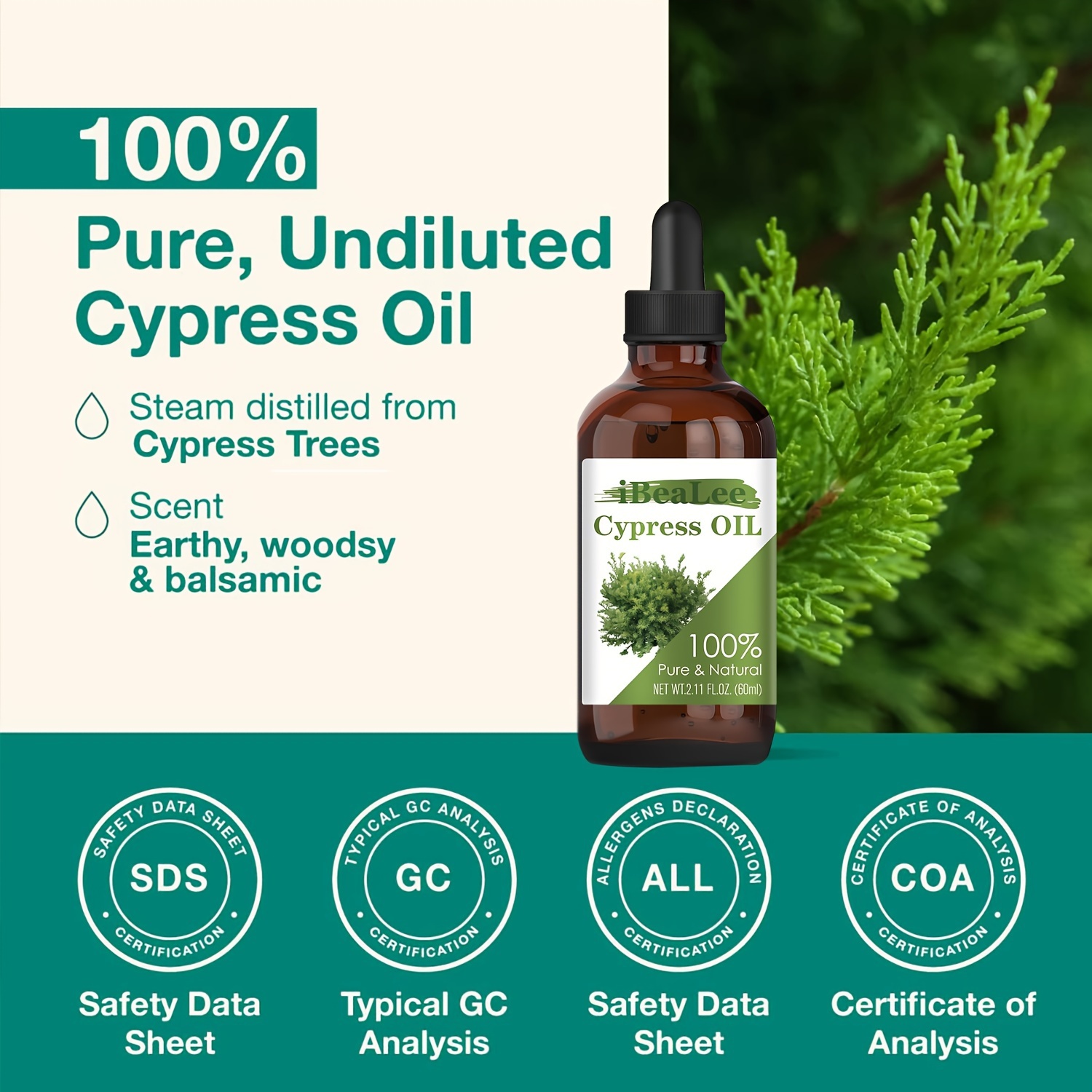 Cypress Essential Oils Organic Plant & Natural 100% Pure Therapeutic G –  MUMAZYL