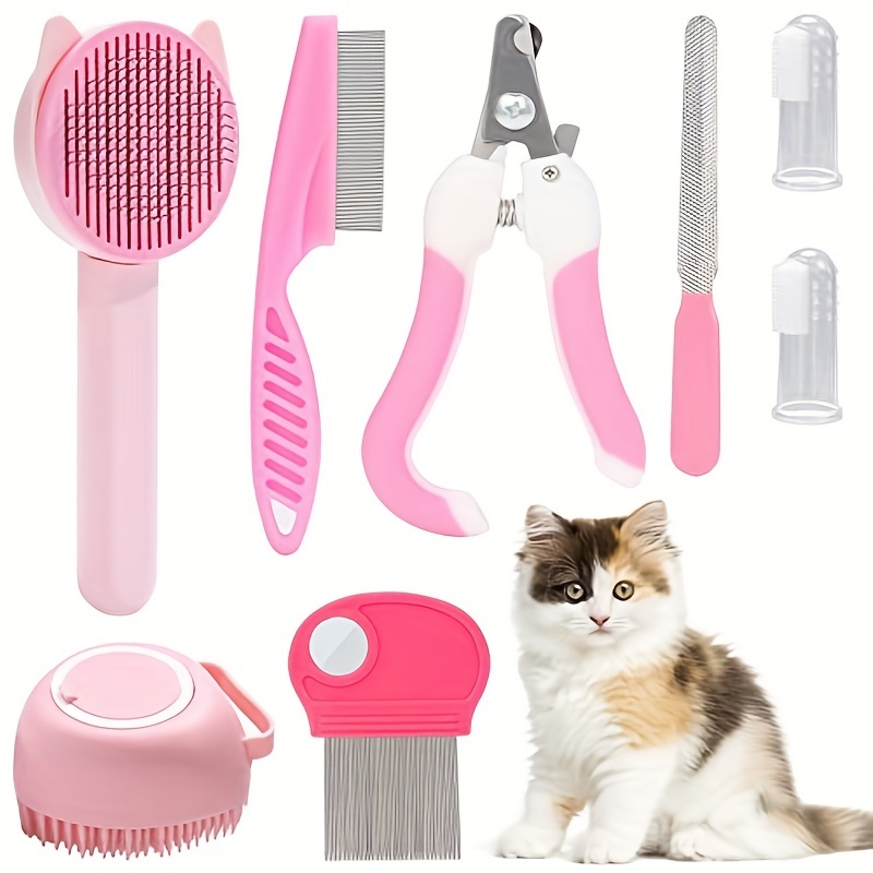  Cepillo de vapor para gatos, mejorado 4 en 1, cepillo de vapor  multifuncional para gatos, cepillo de vapor autolimpiante para masaje, cepillo  de vapor para mascotas para eliminar el cabello enredado