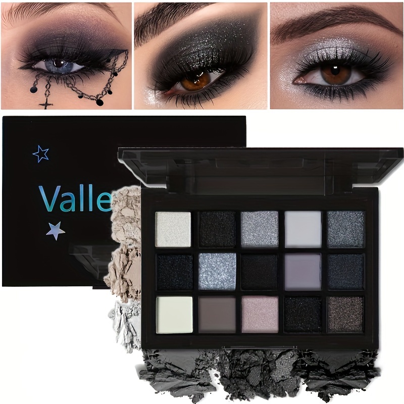 Monochrome Black Eyeshadow Powder, Pearly Sequin Glitter Eyeshadow, Smokey  Makeup, Stage Performance Masquerade Makeup, Shiny Cosmetics - Temu Sweden