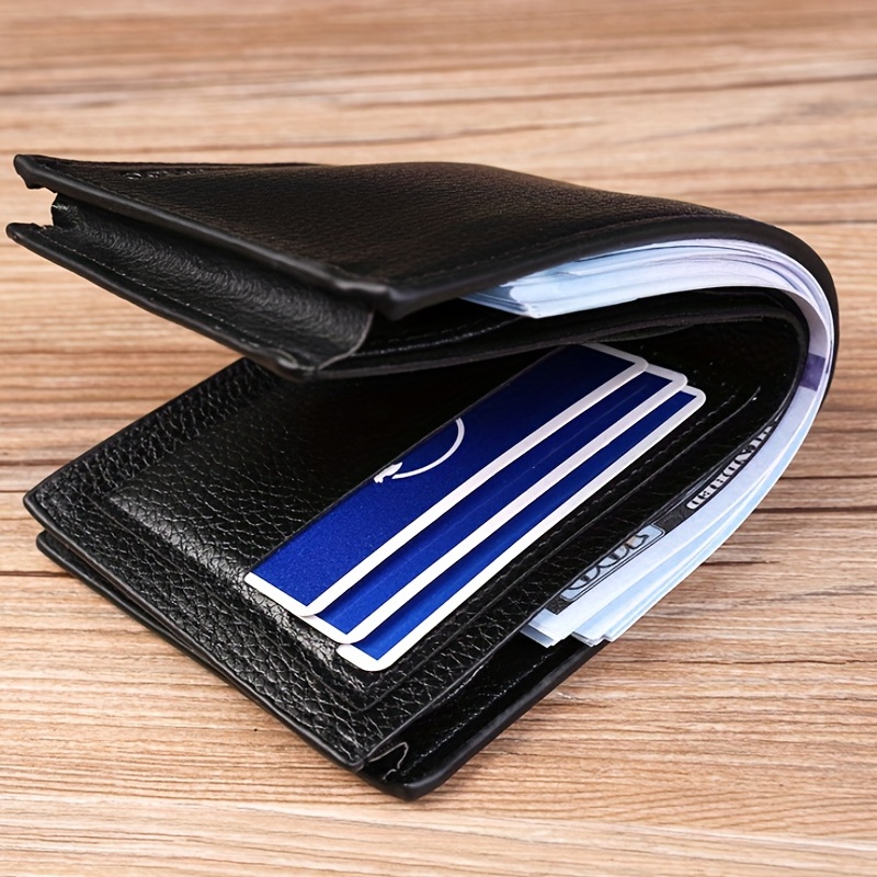 Men's Leather Short Wallet Money Clip Multi-card Card Holder Horizontal  Wallet With Zipper Coin Pocket Gift For Men - Temu