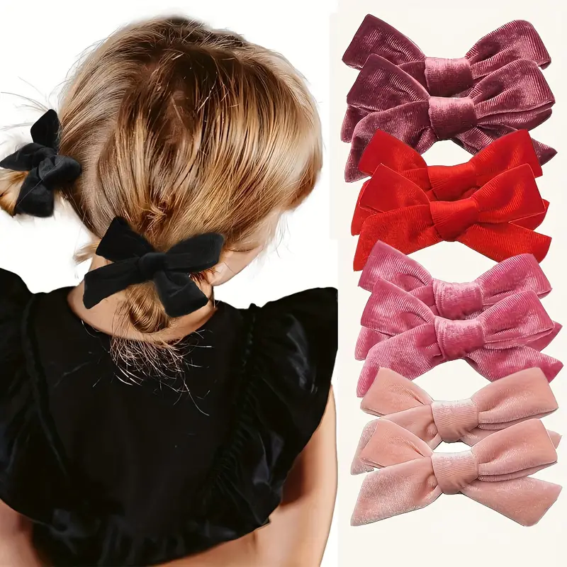 Temu Large Silky Hair Bows, Hair Ties for Women Girls with Ribbon Long Hair Barrettes Big Hair Bow for Women and Girls Bowknot Hair, Christmas Gifts
