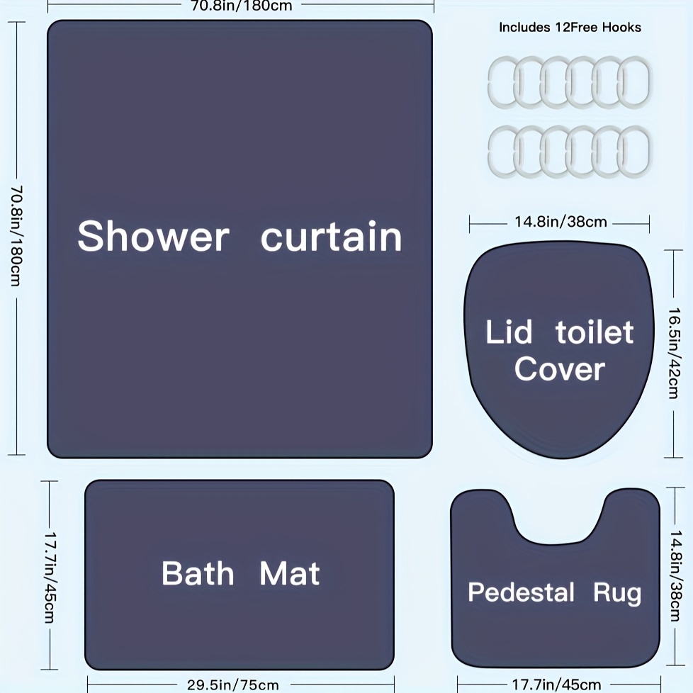 Shower Curtain Set Love Owl Printed Bathroom Decor Set - Temu Canada