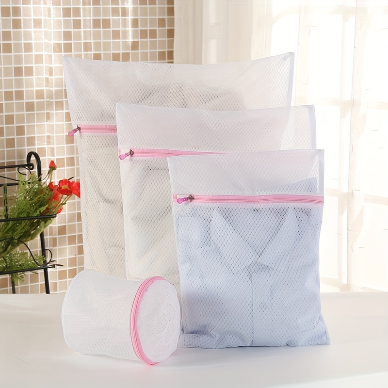 3-7Pcs Set Mesh Zipped Laundry Bag Polyester Net Anti-Deformation