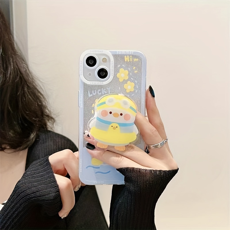 Cute Cartoon White Duck Expandable Phone Grip Handle Temu Australia