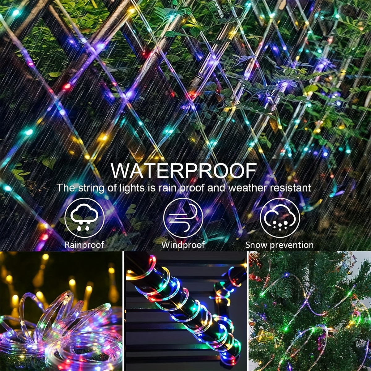 1pc solar string flower lights waterproof 12m 39 37ft 100 led lamp for garden fence patio yard lawn christmas party decor included 2m lead wire details 7