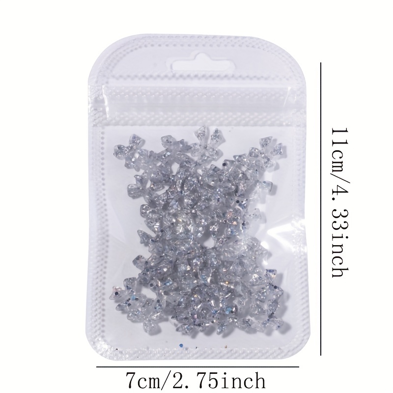 50pcs Luminous Resin Nail Art Charms 3D Florescent Rose Butterfly Bow