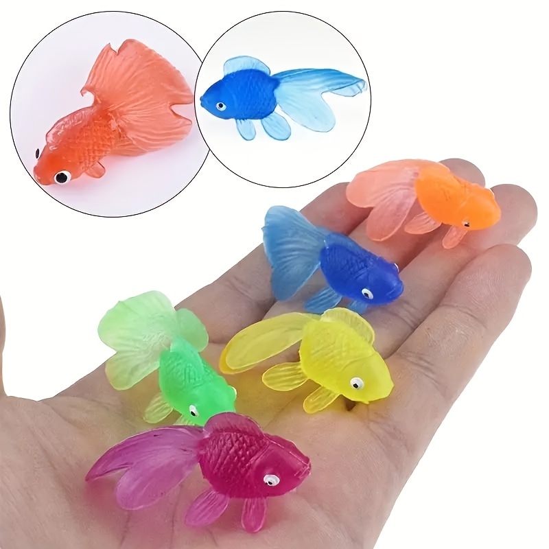 Multicolor Simulation Rubber Goldfish Bath Toy Water Play - Temu