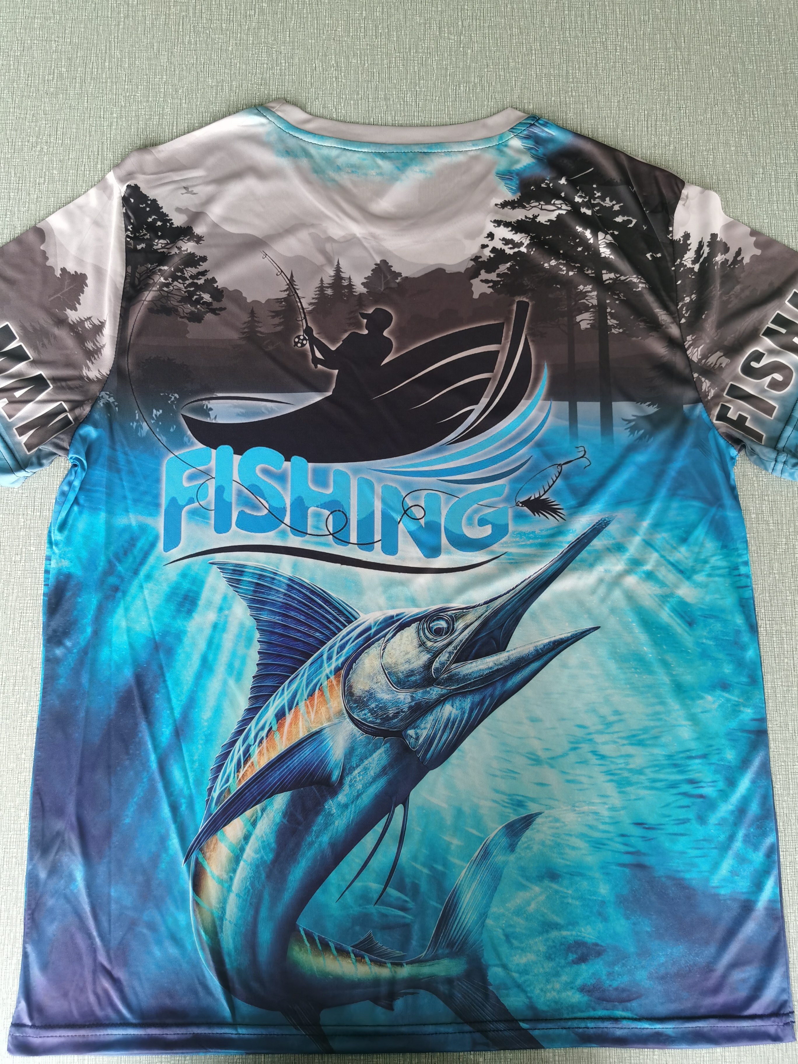 Kids Fishing Tee, Manitoba Fish T-Shirt, Graphic Tee, Screenprint, Blue T-Shirt, Grey T-Shirt, Fish Design