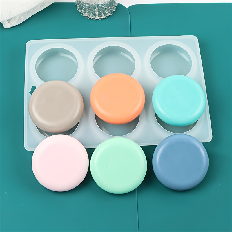 

6-grid Round Oval Silicone Soap Mold, Flat Bottom Ball Cylinder Soap Mold, For Soap Making, Homemade Bath Bombs, Shower Tablets, Lotion Bars, Beeswax, Candles