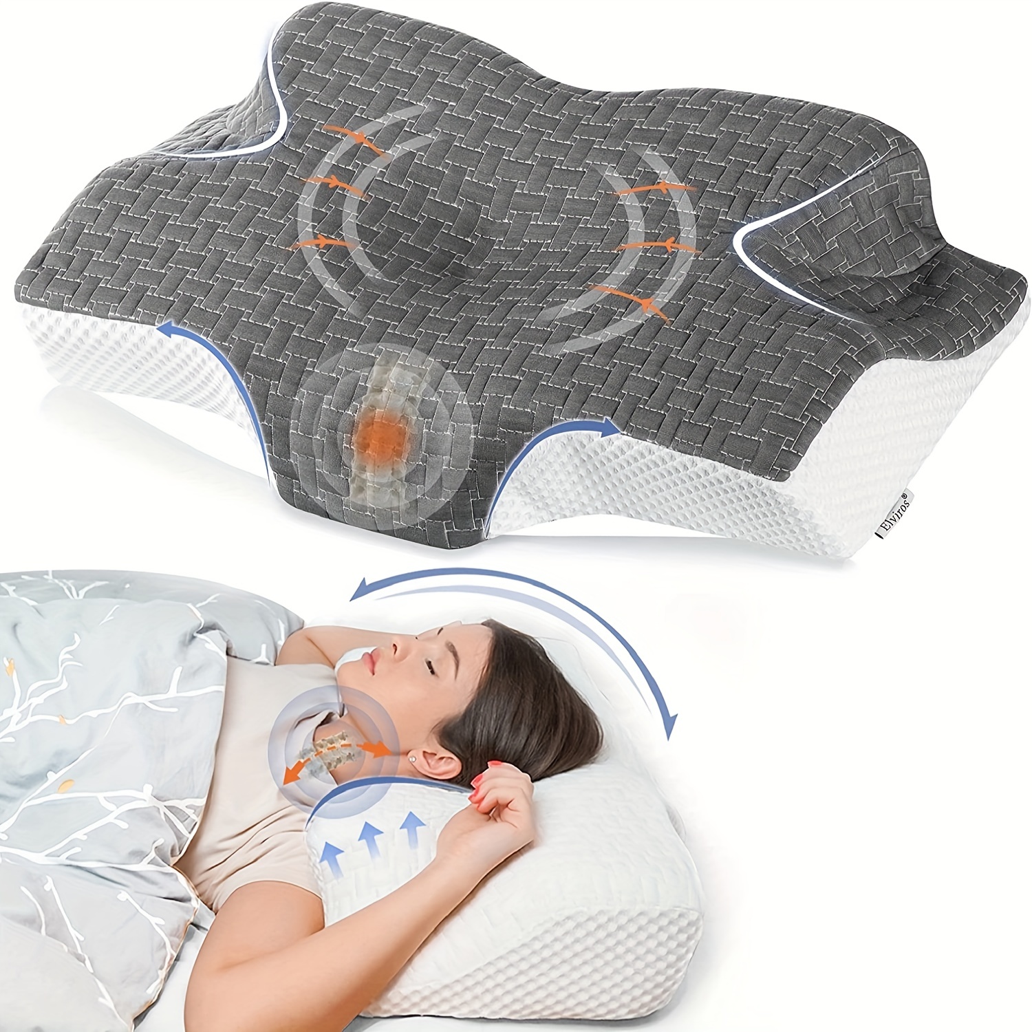 Cervical Memory Foam Contour Pillow For Neck And Shoulder - Temu