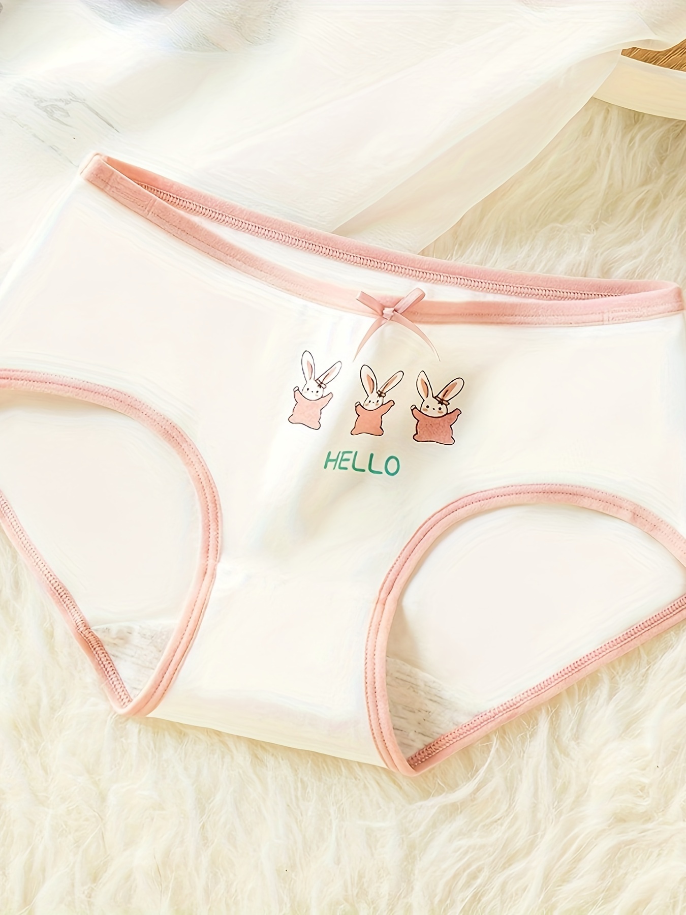 Moon Rabbit-Girls' Plush Underwear Japanese Cute Ribless Bra